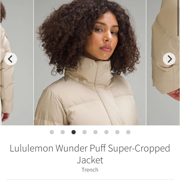 LULULEMON WUNDER PUFF SUPER CROPPED JACKET TRENCH SZ 4 - Picture 2 of 13